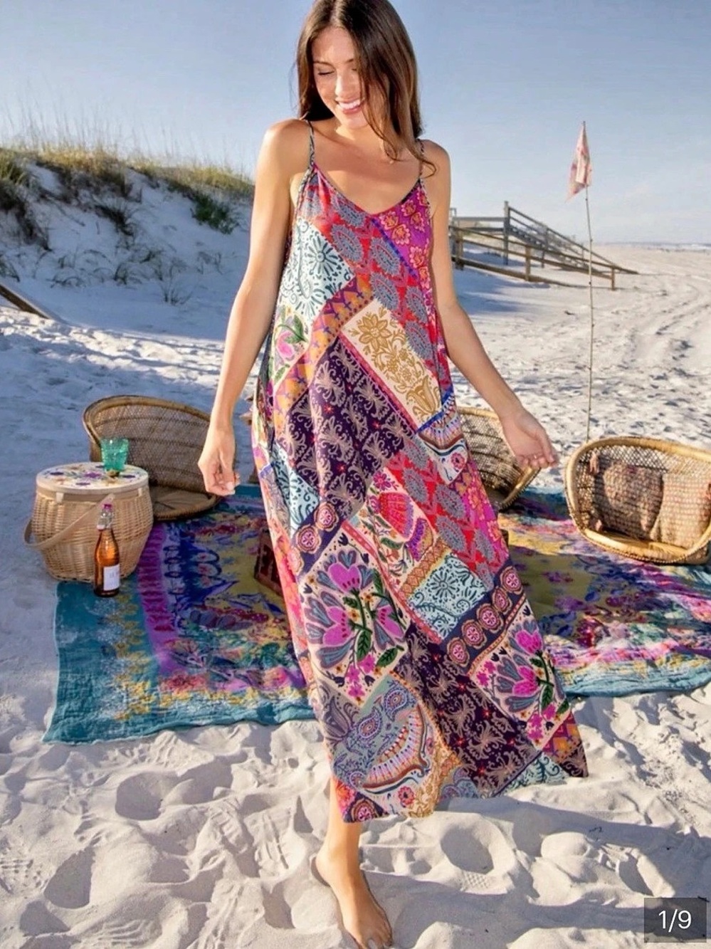 Natural Life Gracie Slip Maxi Dress in Multicolor XL NWT - Picture 2 of 8